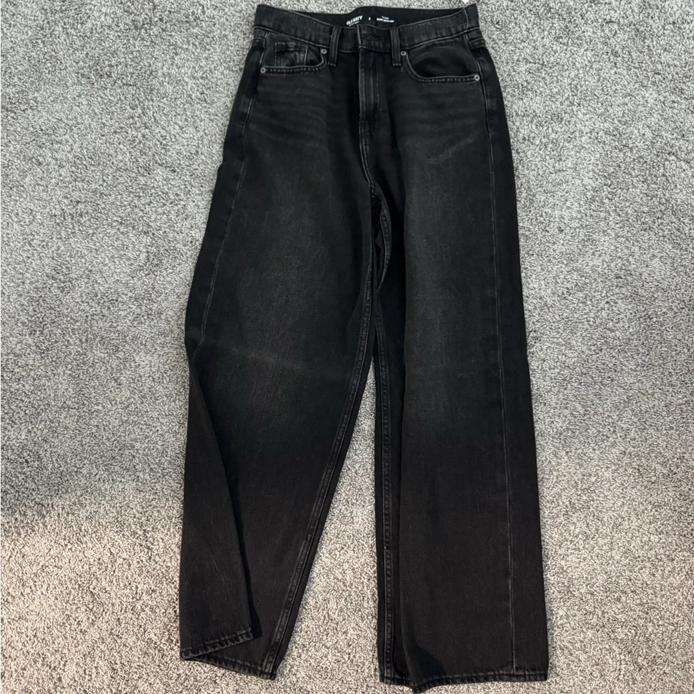 Old Navy High-Waisted Baggy Wide-Leg Jeans (Size 2- NEW W/ TAGS) in black - Picture 1 of 4